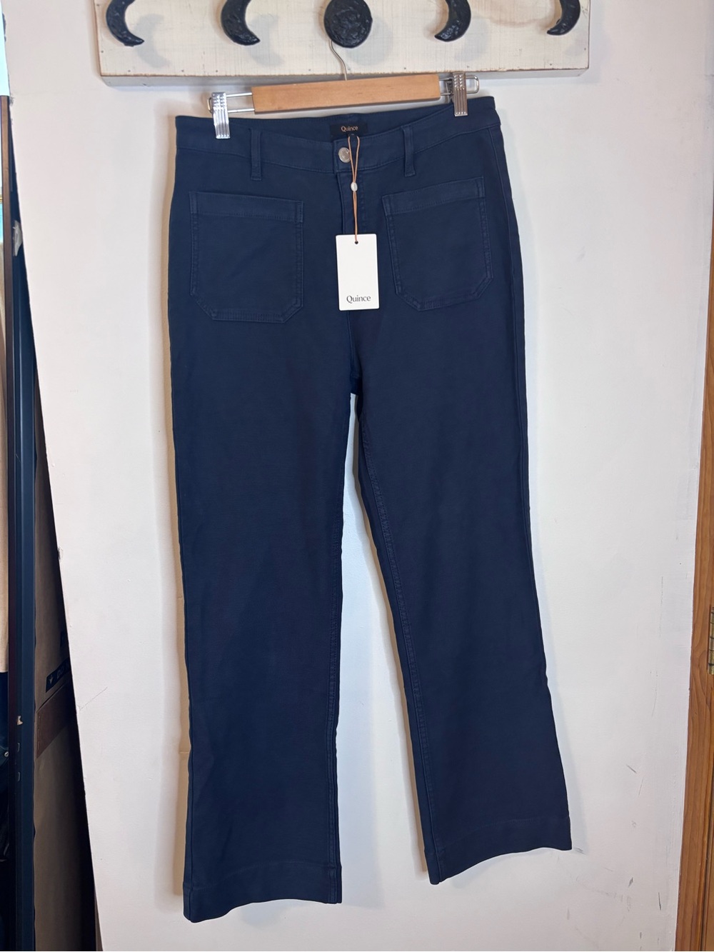 Quince Navy French Terry Wide-Leg Pants - Picture 6 of 11